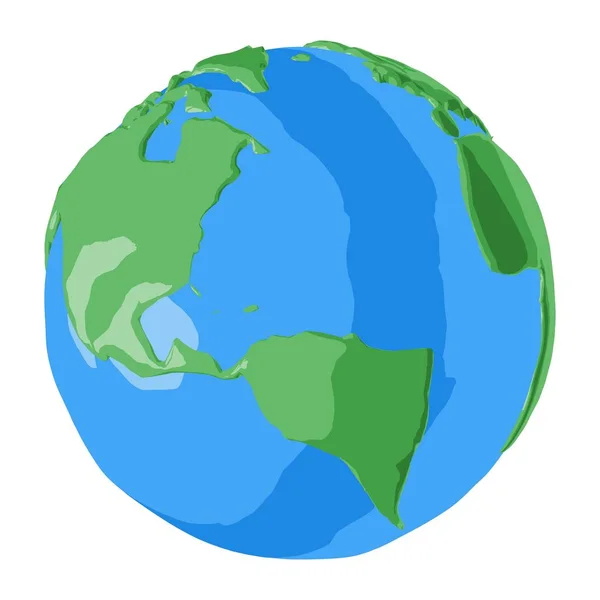 Planeta Terra em estilo cartoon com a América do Norte e do Sul em primeiro plano Gráficos Vetores