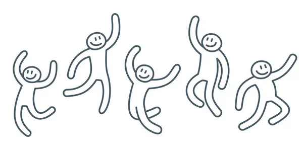 Esboço de pessoas stickman em poses humanas desenhadas em estilo de arte de linha Vetores De Bancos De Imagens