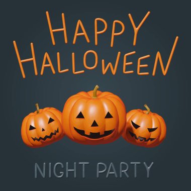 Ürkütücü 3D balkabakları, gece partisi Cadılar Bayramı yüzleri