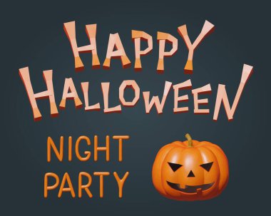 Vector orange pumpkin for Halloween night party