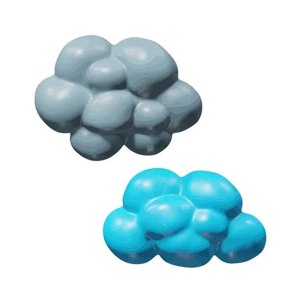 Diseño aislado de realista 3d cumulus nubes juguete — Vector de stock