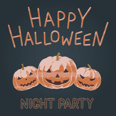 Turuncu balkabaklarının Cadılar Bayramı çizimi