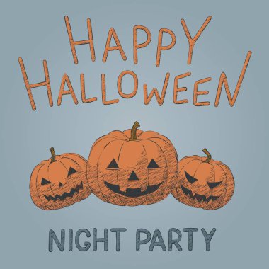 El çizimi turuncu balkabağı vektör çizimi