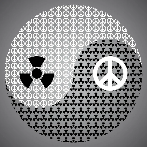 Nükleer simgesi ve Yin Yang sembolü barış simgesi