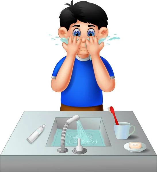 Cute Boy Cartoon Standing Smile Washing Face Stock Vector Image by ©starlight789 #196337598 Cute Boy Cartoon Standing Smile Washing Face Stock Vector Image by ©starlight789 #196337598