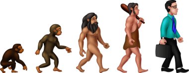 Tasarım için Adam İllüstrasyon Karikatür Komik Evrim