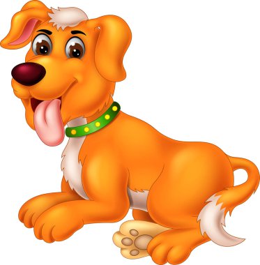 Tasarım için Funny Orange Dog Karikatür
