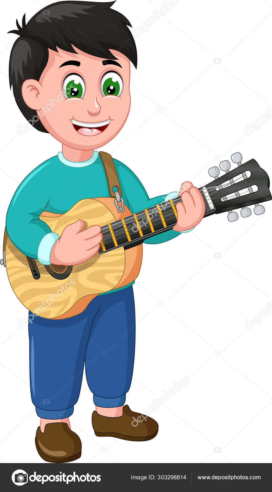Funny Boy Green Shirt Acoustic Guitar Cartoon Your Design Stock Vector Image by ©starlight789 #303298814 Funny Boy Green Shirt Acoustic Guitar Cartoon Your Design Stock Vector Image by ©starlight789 #303298814