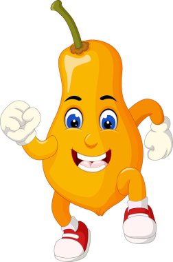 Tasarım için Funny Walking Orange Papaya Karikatür