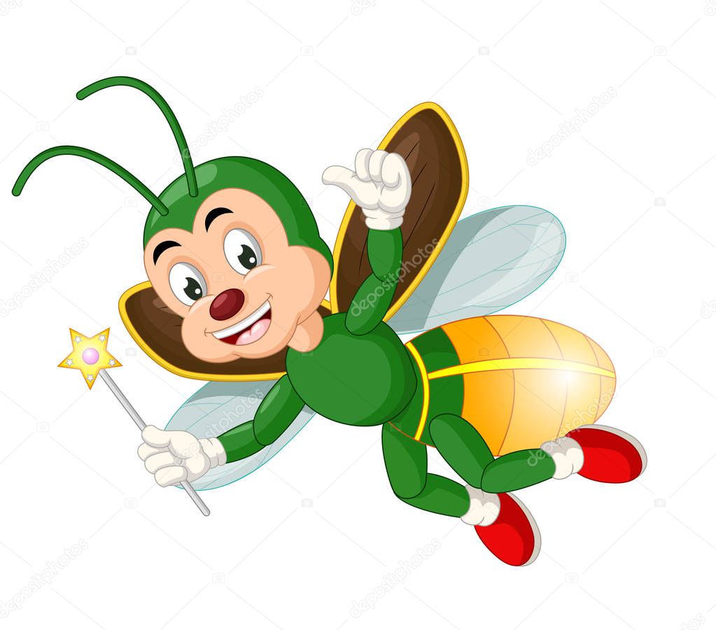 cute of cartoon firefly 