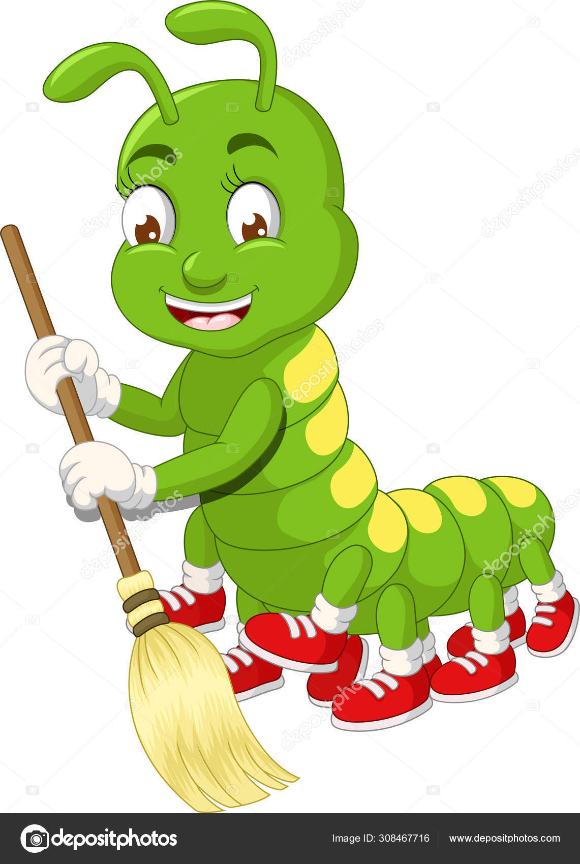 caterpillar wearing shoes