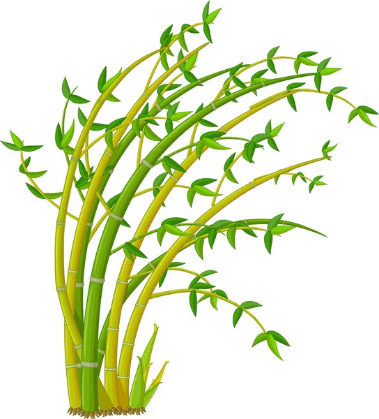あなたのデザインのためのクールな黄色の緑の竹の木の漫画 — ストックベクタ