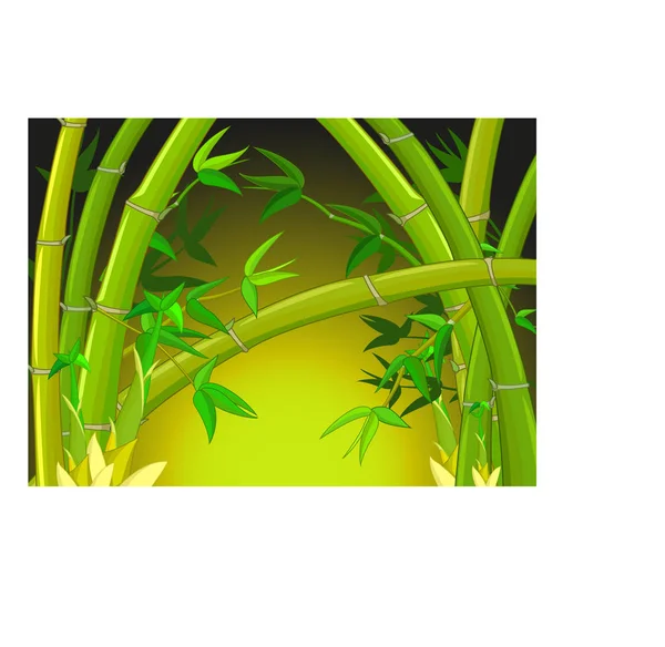 Cool Bamboo Forest Cartoon Tuo Design — Vettoriale Stock