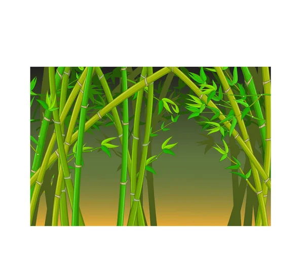 Cool Bamboo Forest Cartoon Voor Ontwerp — Stockvector