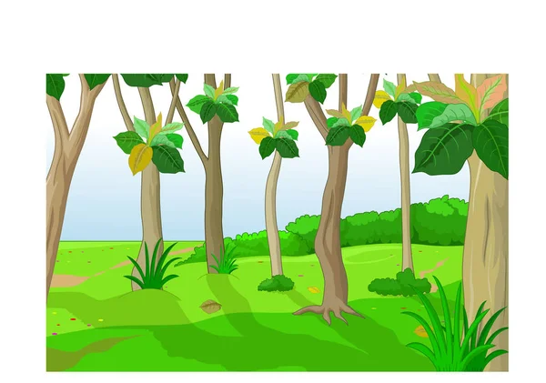 Cool Forest Landschap Cartoon Voor Ontwerp — Stockvector