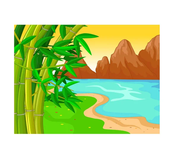 Cool Landscape With Lake Cartoon for your design