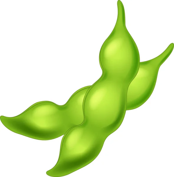漫画緑のエンドウ豆ベクトルイラストあなたのデザインのために隔離された — ストックベクタ