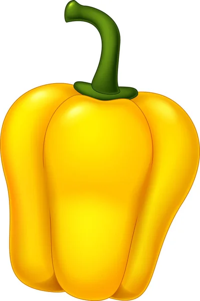 Paprika Kuning Segar Pepper Ilustrasi Kartun Vektor Terisolasi - Stok Vektor