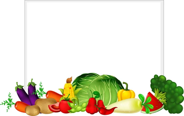 Ilustración Vectorial Colección Frutas Verduras Frescas — Vector de stock