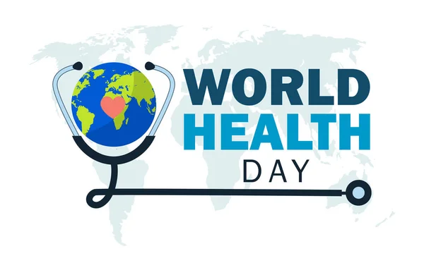 Día Mundial Salud Con Diseño Corazón Estetoscopio — Archivo Imágenes Vectoriales