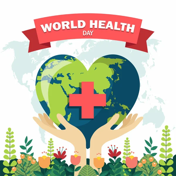 Día Mundial Salud Con Diseño Corazón Estetoscopio — Archivo Imágenes Vectoriales