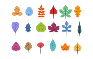 Moda geometrik sonbahar yaprağı koleksiyonu. vektör baskısı