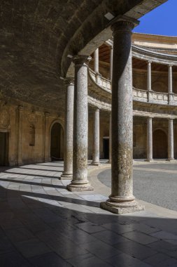 Circular courtyard of the Palace of Charles V La Alhambra clipart