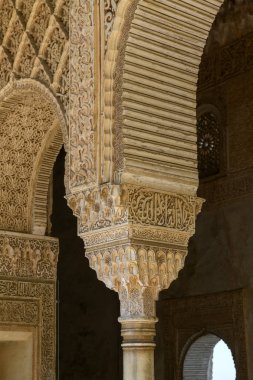 Decoration in Patio de la Acequia in La Alhambra