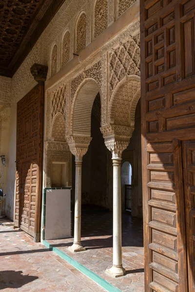 Decoration in Patio de la Acequia in La Alhambra