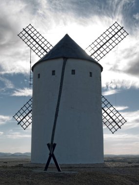 Campo de Criptana 'daki yel değirmeni La Mancha Ciudad Real İspanya