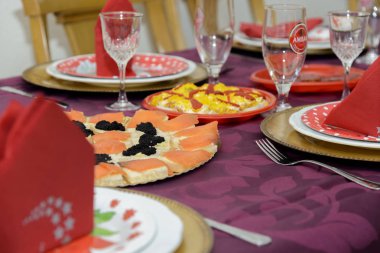 Noel yemek masası İspanya'tipik