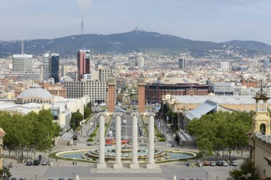 Plaza de Espana Barcelona Sanat Müzesi dan panoramik manzaralı