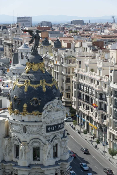 Verhoogde uitzicht op het centrum van Madrid — Stockfoto