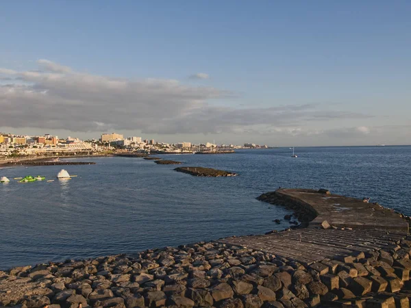 Solnedgång på stranden i Tenerife Spanien — Stockfoto