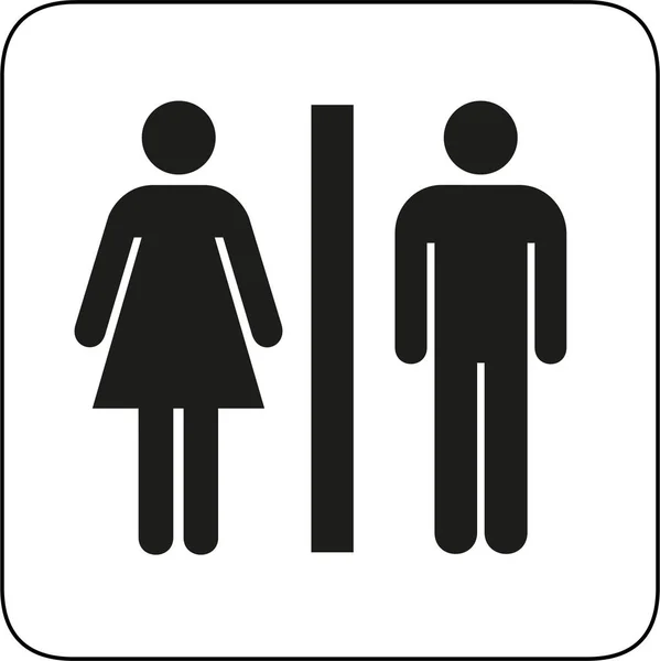 Toilet Dame Mannelijke Vector Tekening — Stockvector