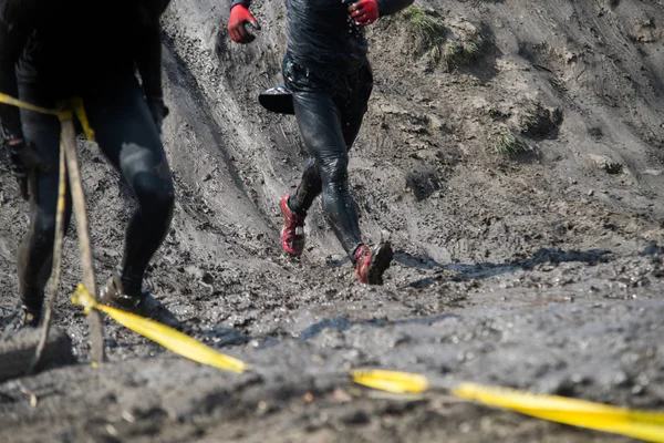 Training Bei Schlechtem Wetter Laufen Regen Schuhe Aus Nächster Nähe — Stockfoto