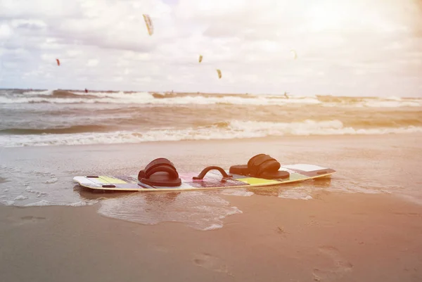 Close Kitesurf Bordo Praia Imagem De Stock