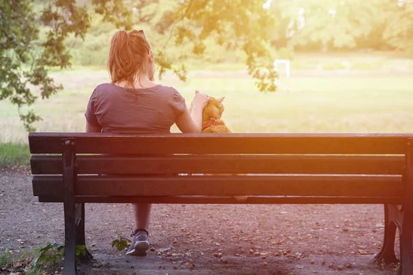 Close Lonely Woman Bench — Stock Photo, Image