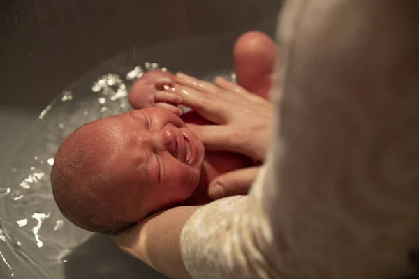 Novorozenec První Koupel — Stock fotografie