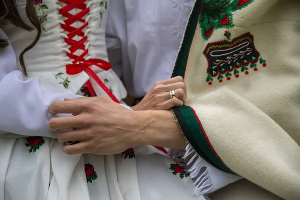 Fechar Sobre Tradições Roupas Highlander Masculino Feminino Amor — Fotografia de Stock