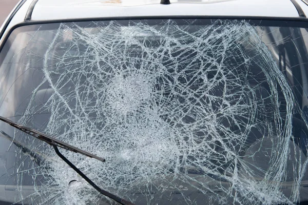 Автомобіль після аварії, після пішохідного удару Стокова Картинка
