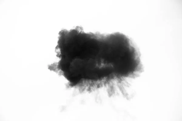 Zwarte rook of wolk geïsoleerd op witte achtergrond — Stockfoto