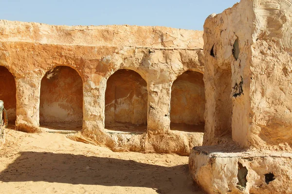Well-preserved buildings for the film star wars in the Sahara Desert, Tunisia