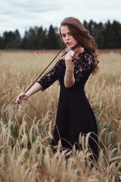 바이올린로 낭만적 작업을 — 스톡 사진