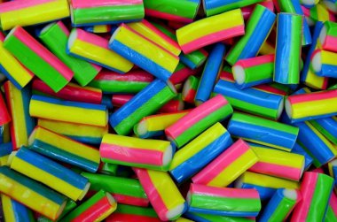  tatlı tatlı yakın çekim, adam uzun gökkuşağı şekil parlak şeker marmelat şeker lezzet meyve, renkli jöle