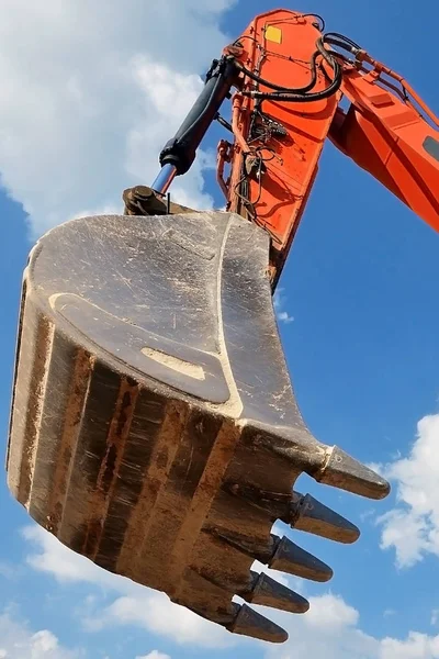 Vertical Forklift Construction Site Preparation Lifting Construction Parts Building Dead — Stock Photo, Image