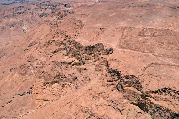 Pohled Ruiny Herods Hradu Pevnosti Masada Nedaleko Mrtvého Moře Izraeli — Stock fotografie