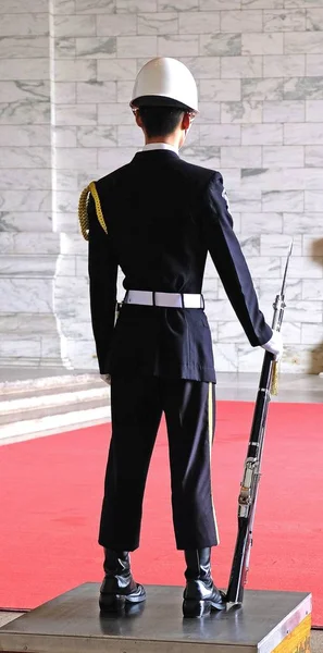 Soldier Parade Uniform Honor Guard Monument President Chiang Kai Shek — Stock Photo, Image