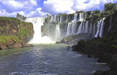 Falls Iguazu are waterfalls of the Iguazu River on the border of the Argentine province of Misiones and the Brazilian state of Parana. clipart