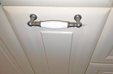 Kapı kolu Bronz alaşım ve beyaz seramik vintage tarzı yapılan mobilyaları için.